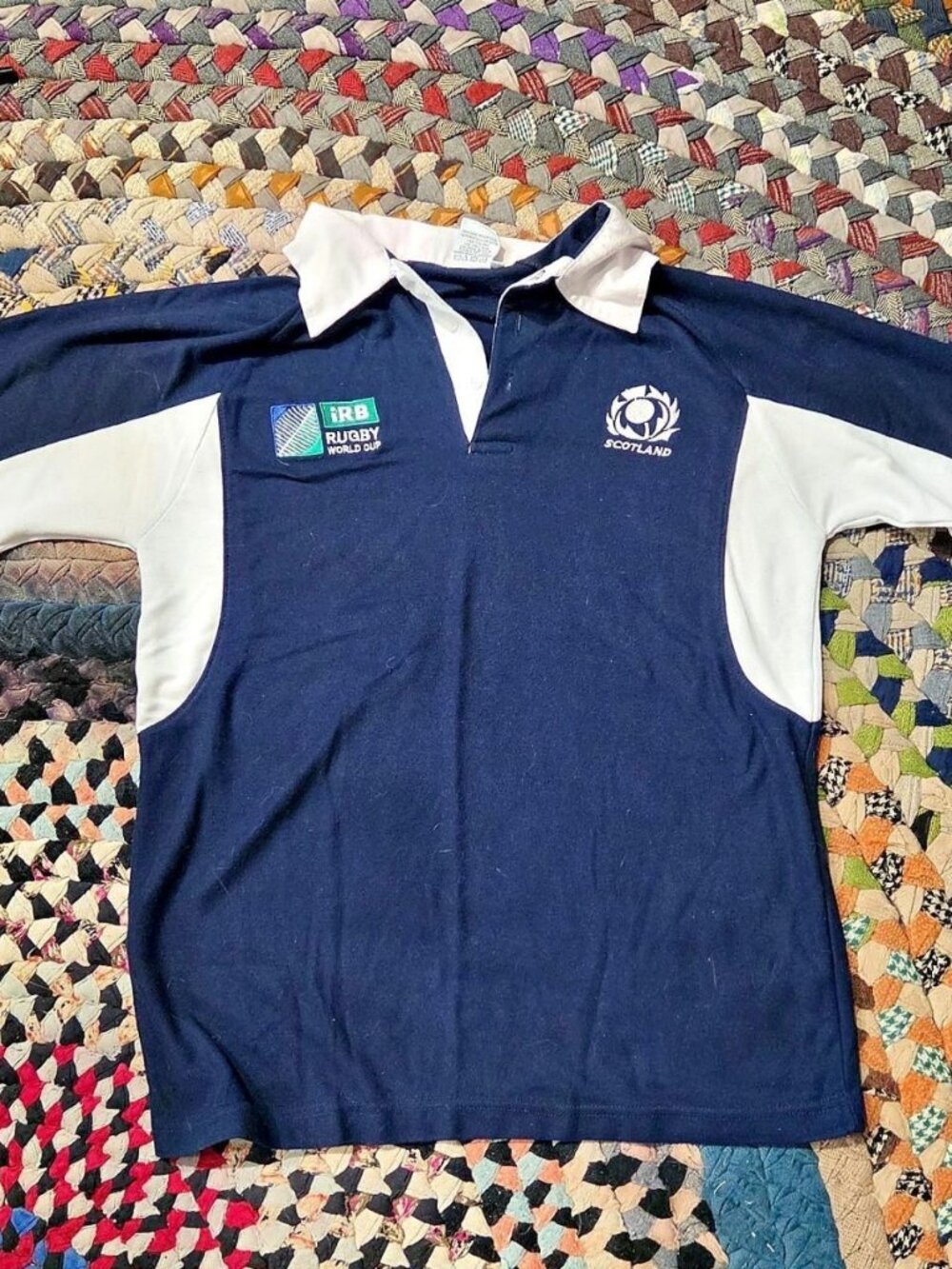 Vintage iRB Scotland Rugby World Cup cotton-blend polo jersey #rugby #sportswear